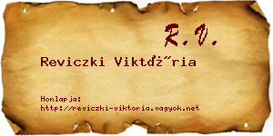 Reviczki Viktória névjegykártya